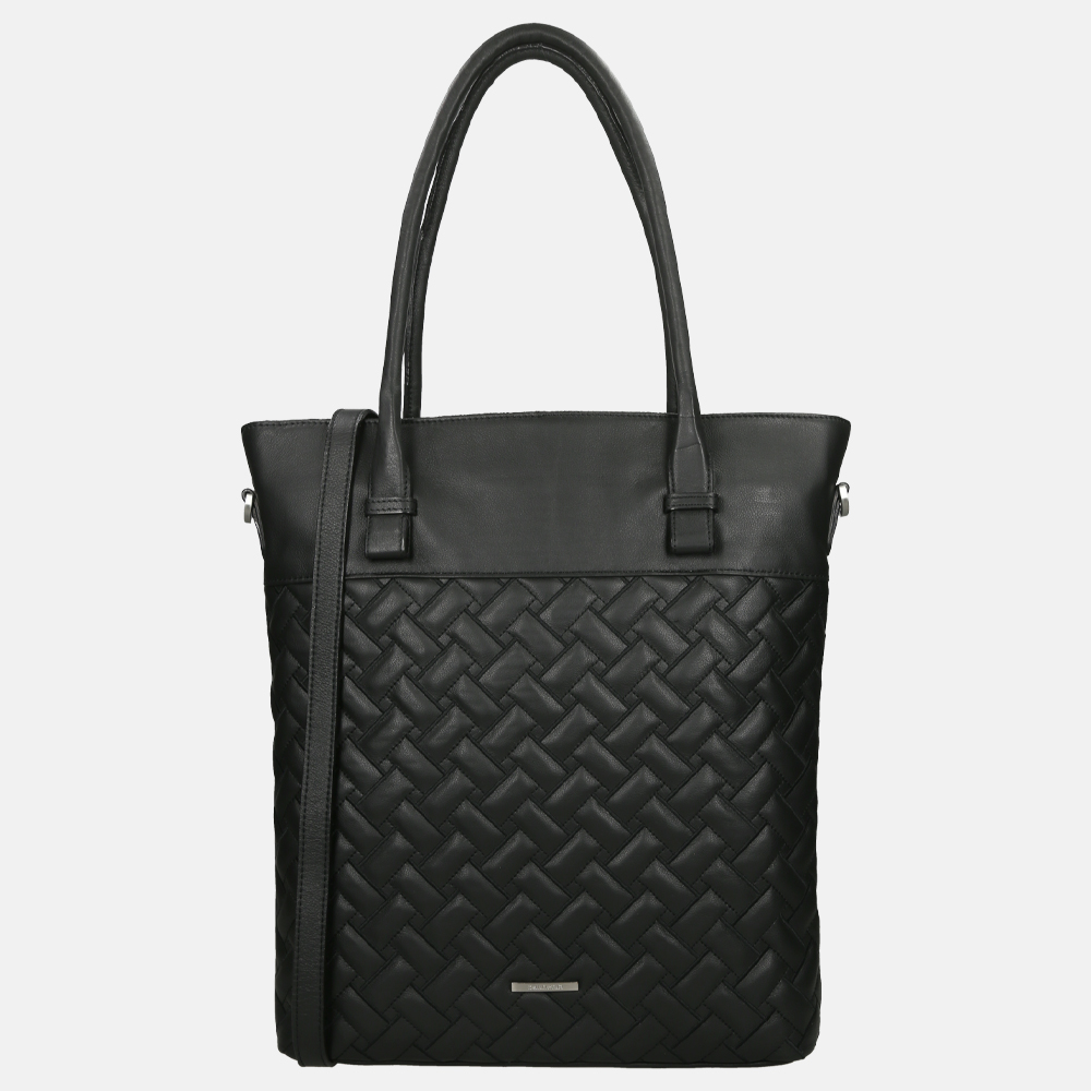Claudio Ferrici Woven shopper black bij Duifhuizen