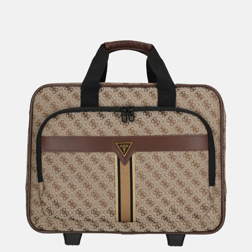 Guess Napoli pilot/business trolley beige/brown bij Duifhuizen