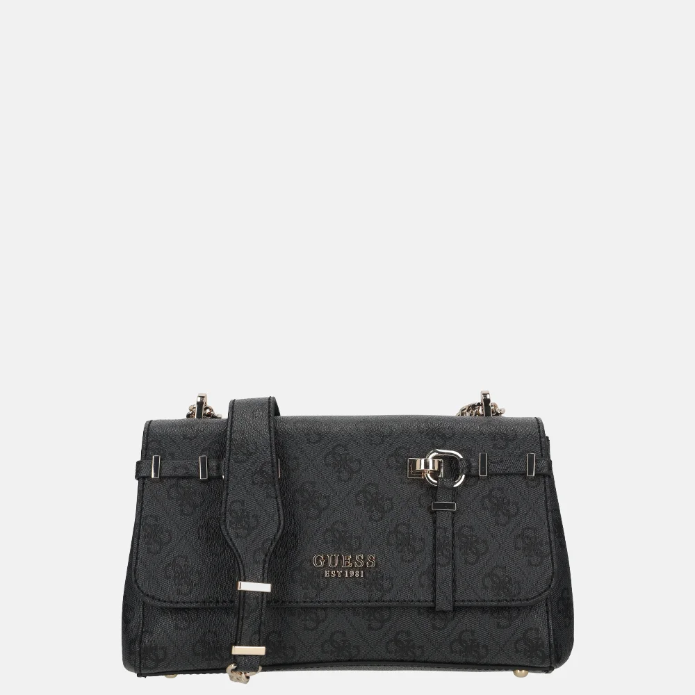 Guess Leona convertible crossbody tas flap coal logo