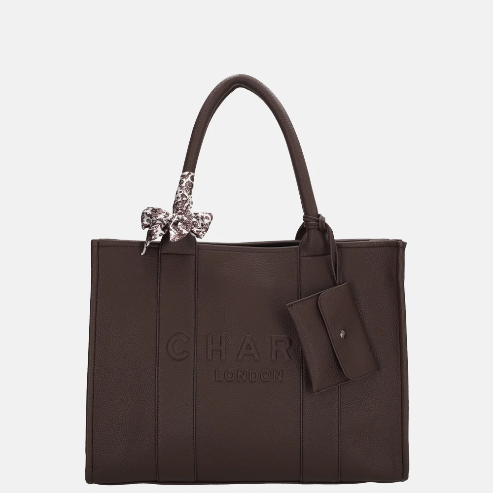 Charm London laptoptas 15 inch donkerbruin bij Duifhuizen