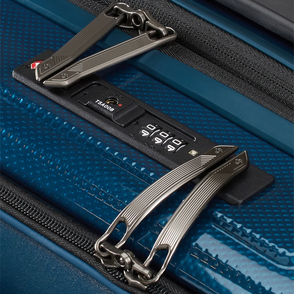 Samsonite Proxis frontpocket handbagage koffer 55 cm expandable petrol blue bij Duifhuizen