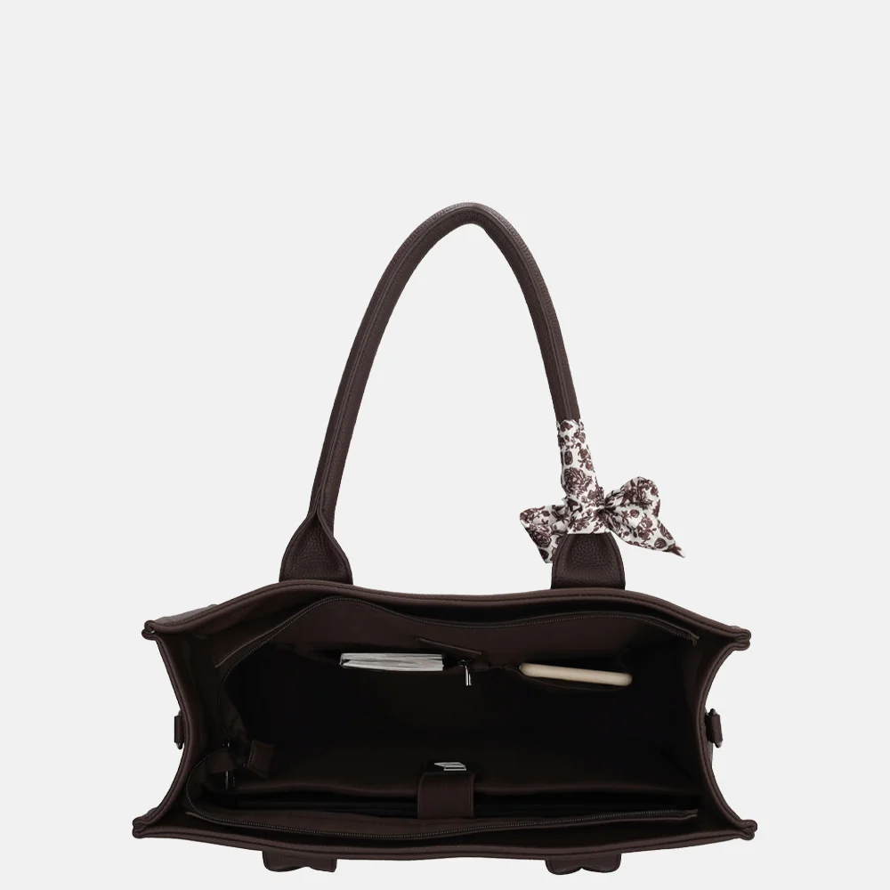 Charm London laptoptas 15 inch donkerbruin bij Duifhuizen