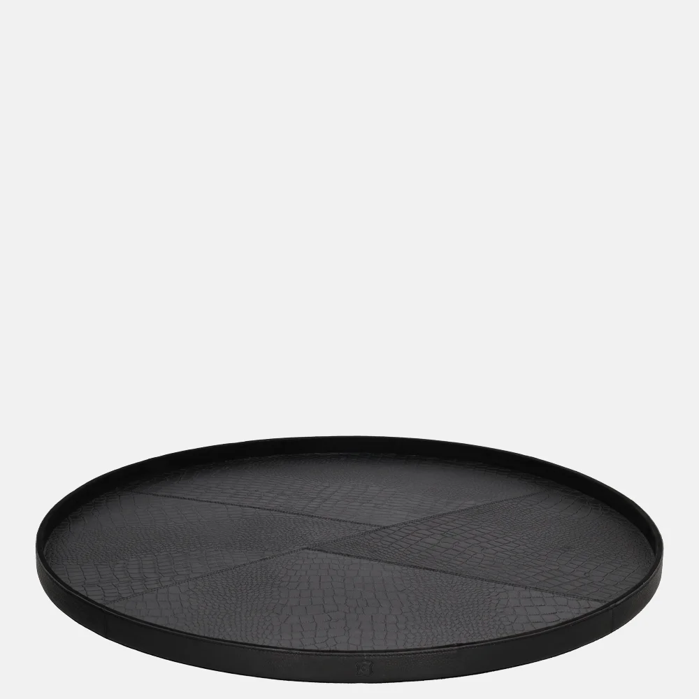 Chamada leren dienblad rond croco XL black