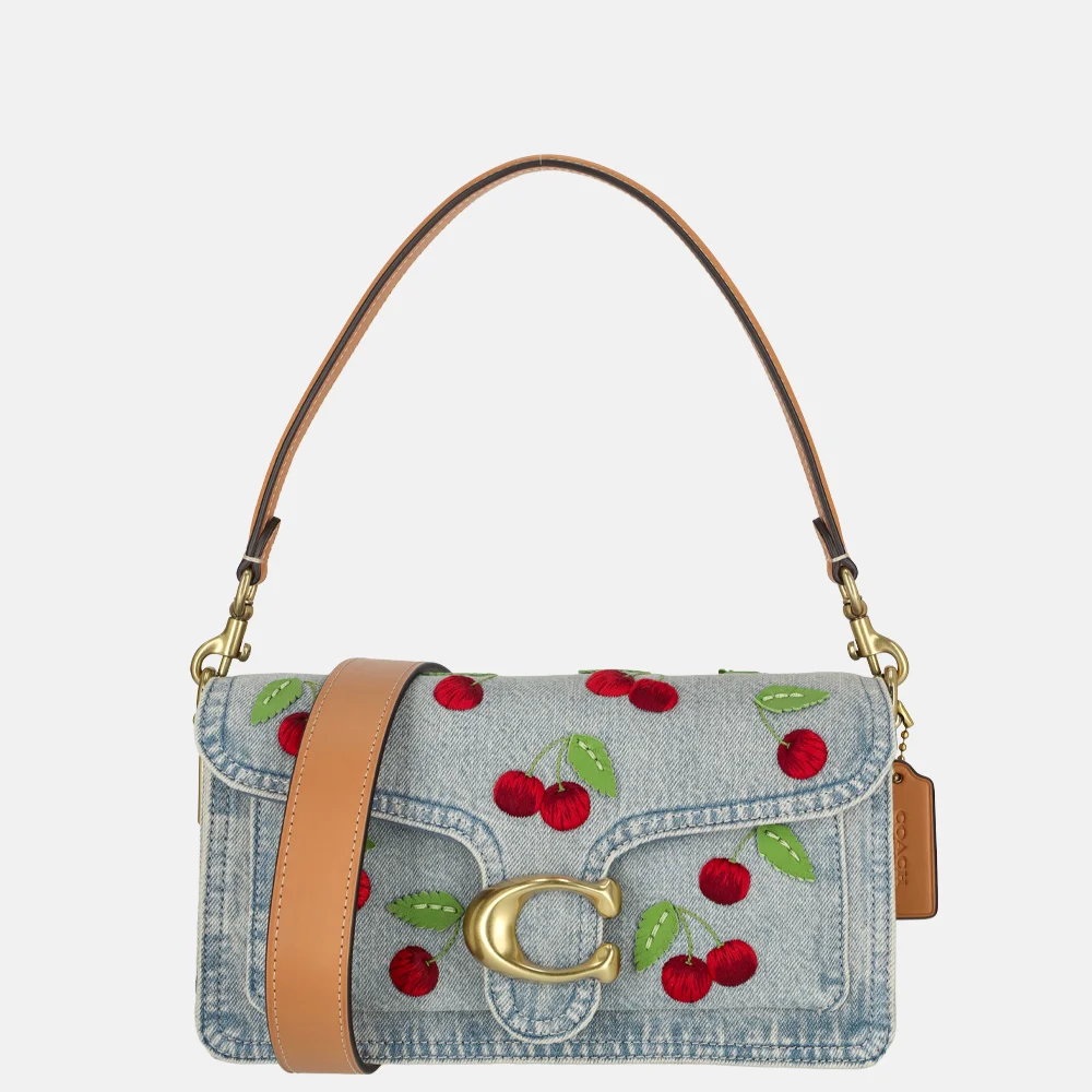 Coach Tabby Cherry embroidered schoudertas 26' denim multi bij Duifhuizen