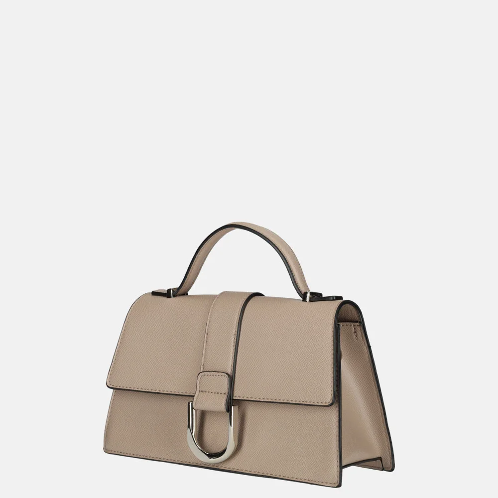 Flora & Co Saffiano crossbody tas taupe bij Duifhuizen