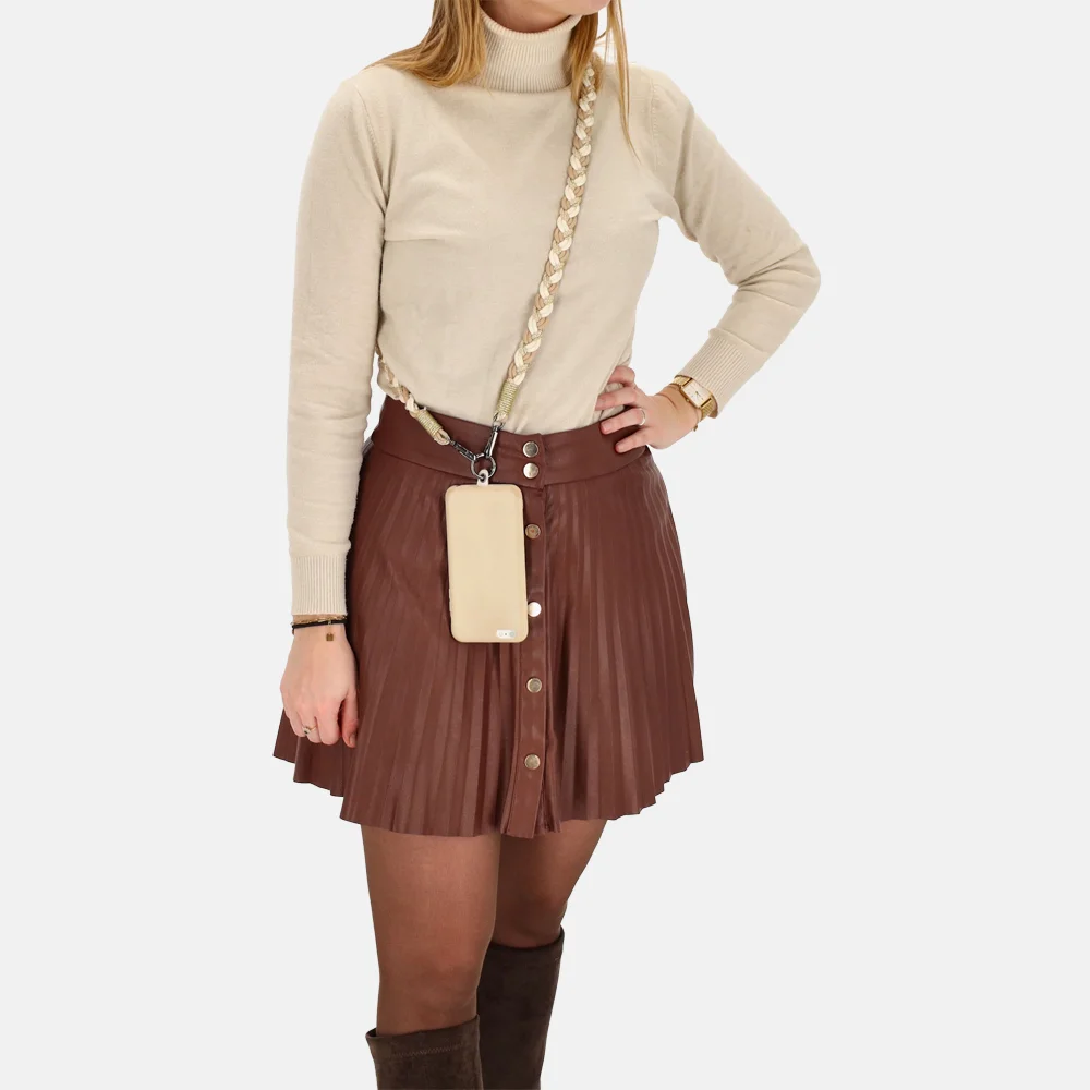 Beagles telefoonkoord/schouderband lichttaupe bij Duifhuizen