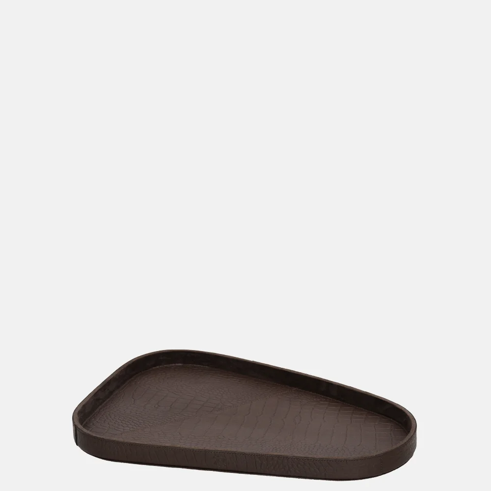 Chamada leren dienblad organisch croco M donkerbruin