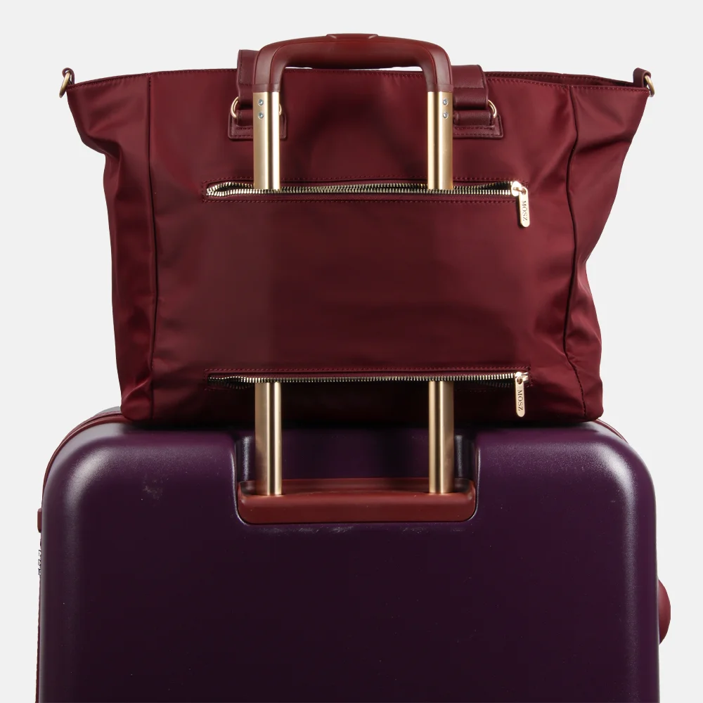 Mosz Denise laptoptas/shopper 15.6 inch aubergine bij Duifhuizen