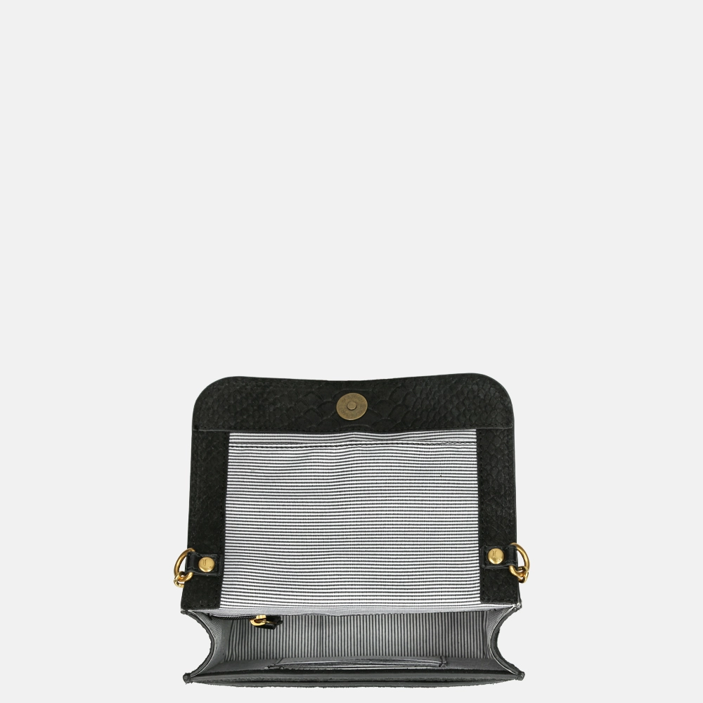 Loulou Essentiels Sugar Snake crossbody tas black bij Duifhuizen