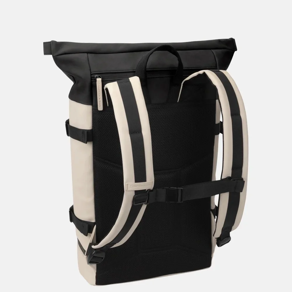 Kapten & Son Helsinki 17.3 inch rugzak cream/black bij Duifhuizen