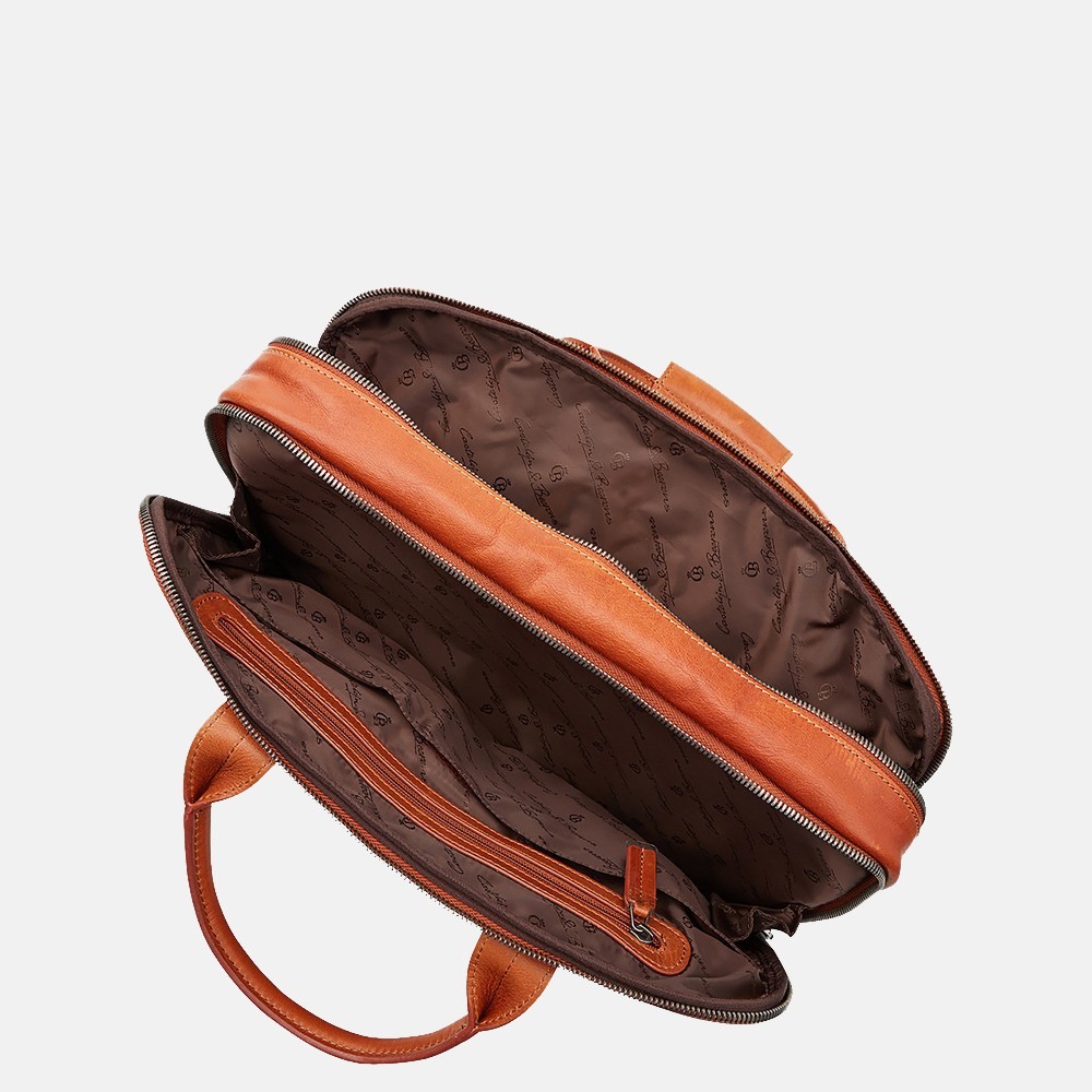 Castelijn & Beerens Firenze laptoptas 15.6 inch licht bruin bij Duifhuizen