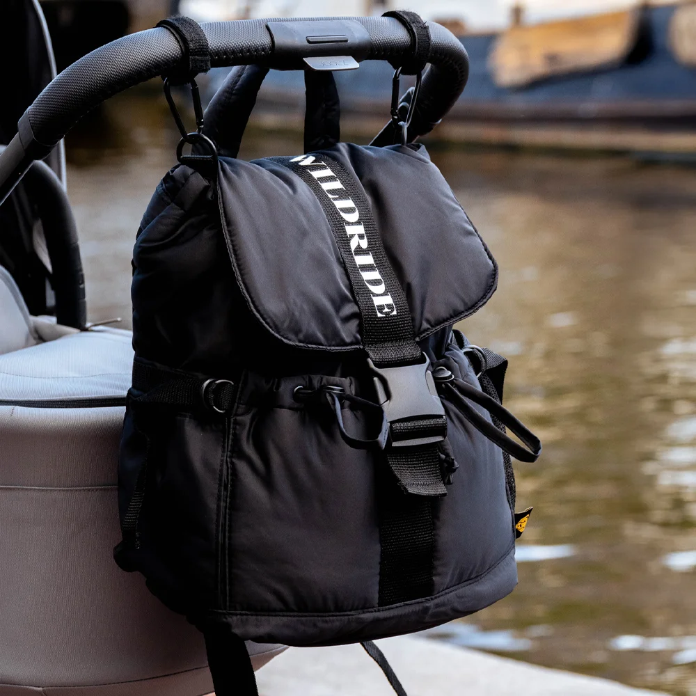 Wildride mom backpack luiertas black bij Duifhuizen