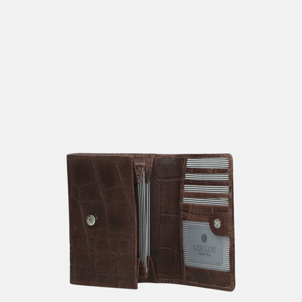 LouLou Essentiels Vintage Croco SLB XS portemonnee bordeaux bij Duifhuizen