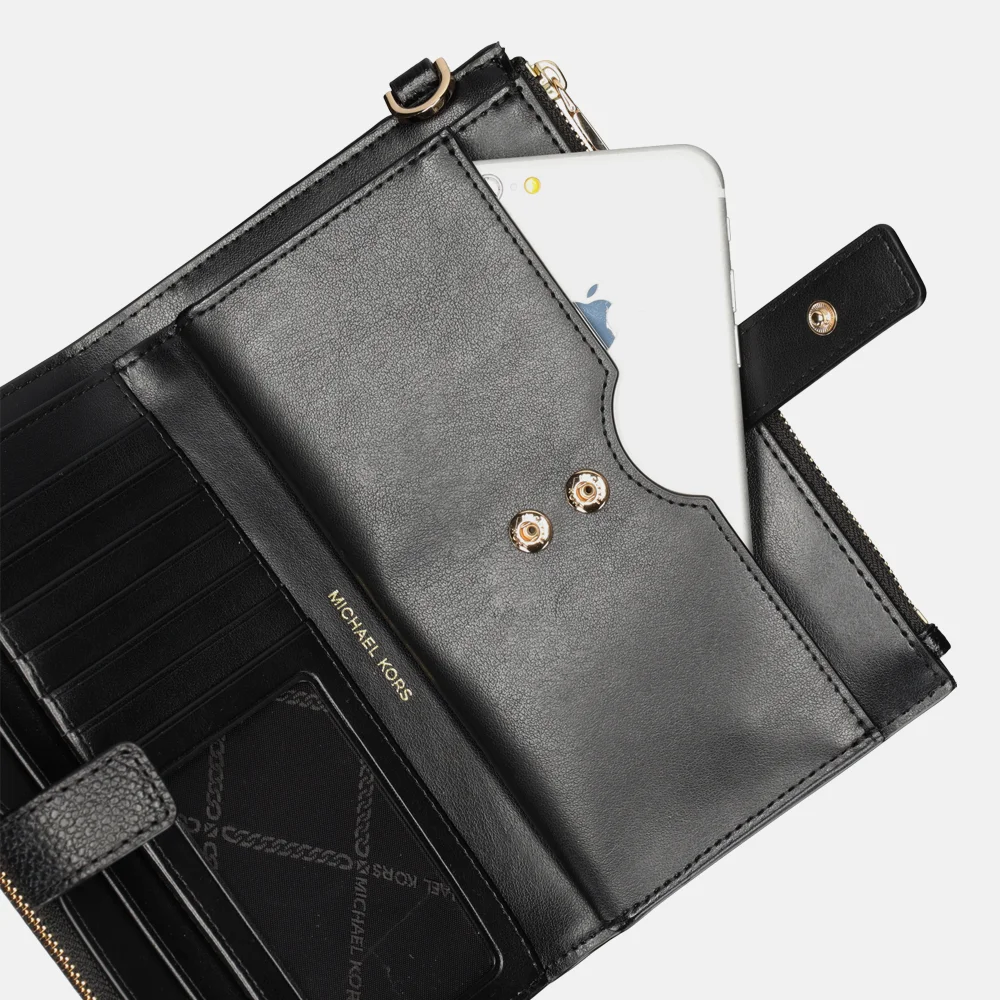 Michael Kors Wristlet Jetset portemonnee black bij Duifhuizen