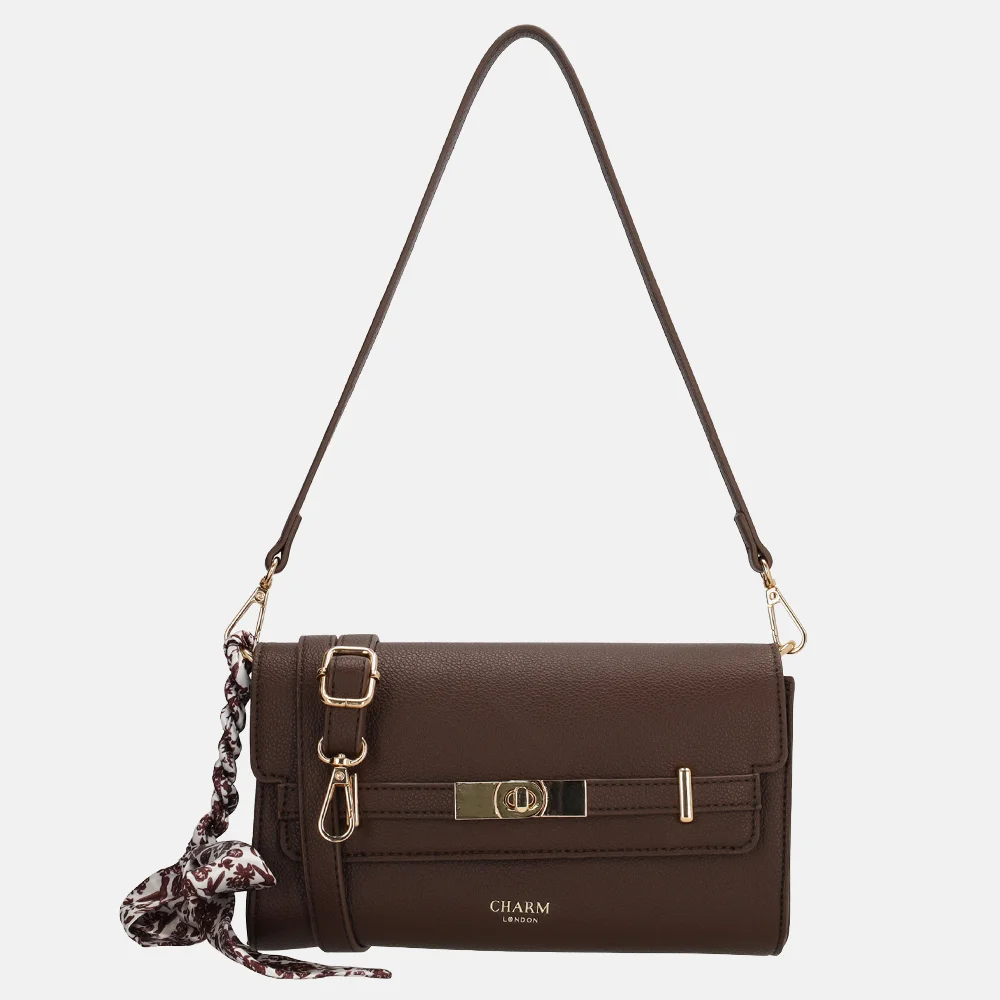 Charm London The Hamptons envelop clutch donkerbruin