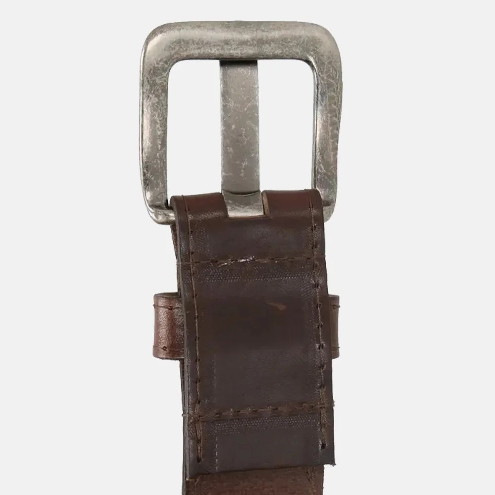 Hide & Stitches Lubbock herenriem 4 cm donkerbruin bij Duifhuizen