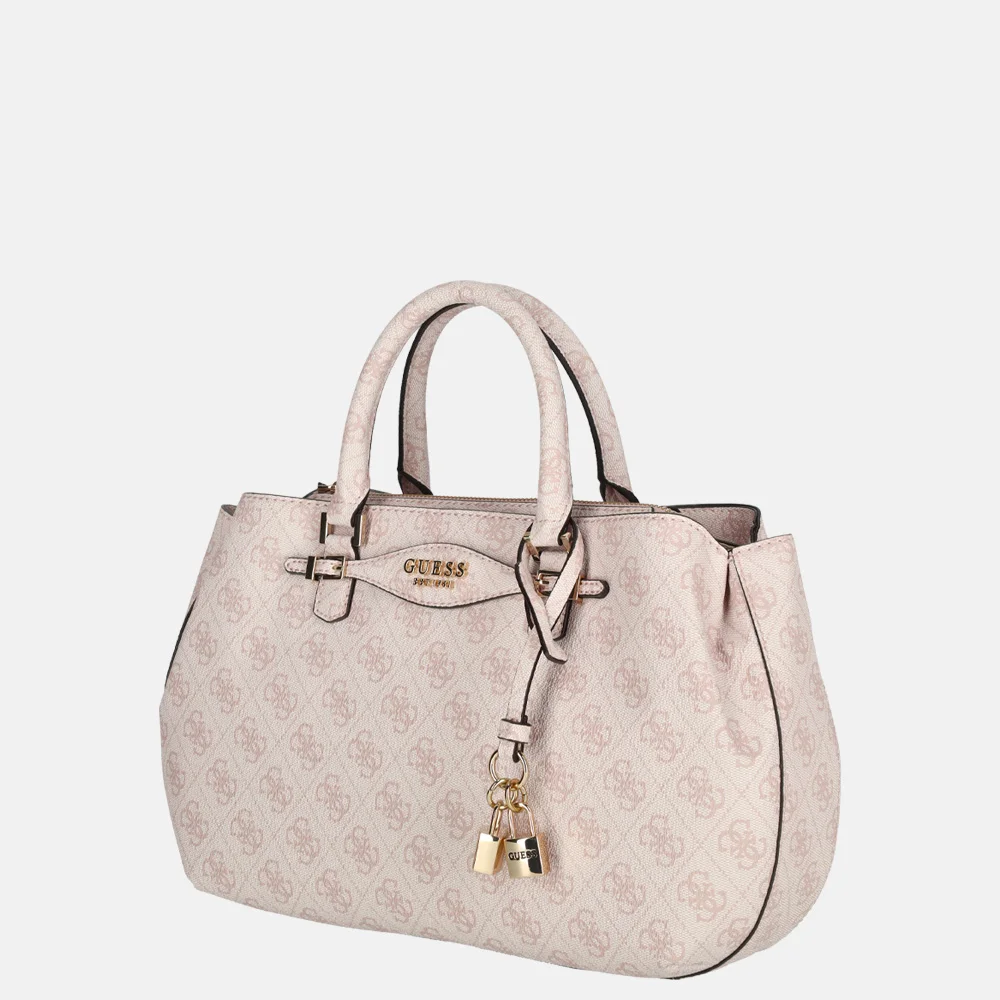 Guess Katya girlfriend satchel handtas rose water logo bij Duifhuizen