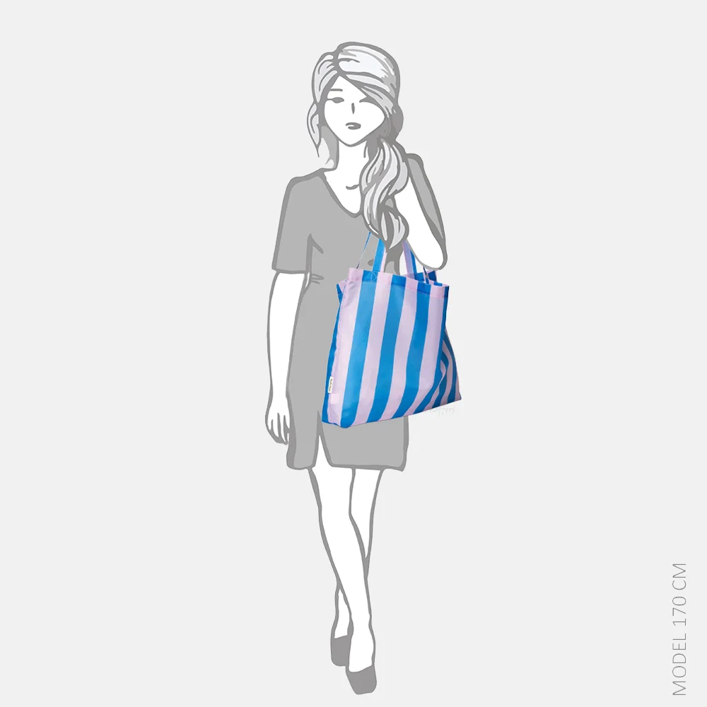 Studio Noos shopper Powder / Blue striped bij Duifhuizen