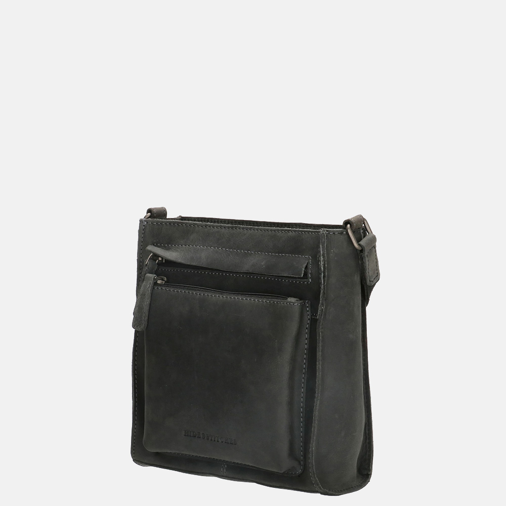 Hide & Stitches Idaho crossbody tas black bij Duifhuizen