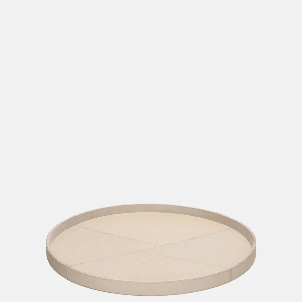 Chamada leren dienblad rond croco M beige