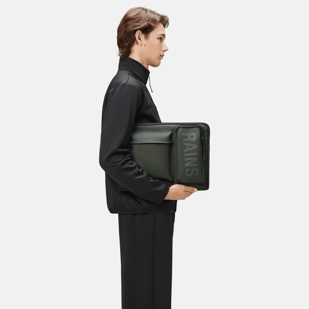 Rains Texel laptophoes 16 inch green bij Duifhuizen