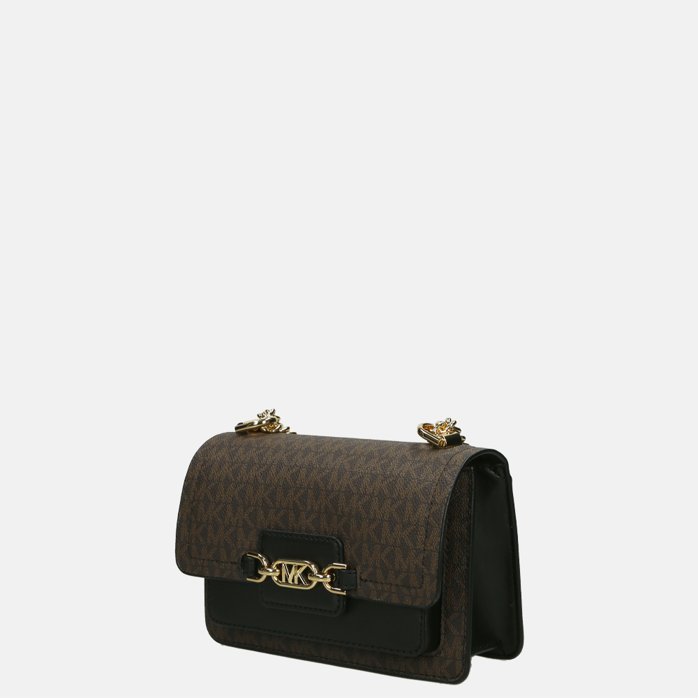 Michael Kors Heather crossbody tas XS brown/black bij Duifhuizen