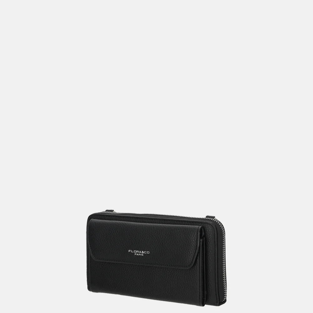 Flora & Co portemonnee/ crossbody tas black bij Duifhuizen