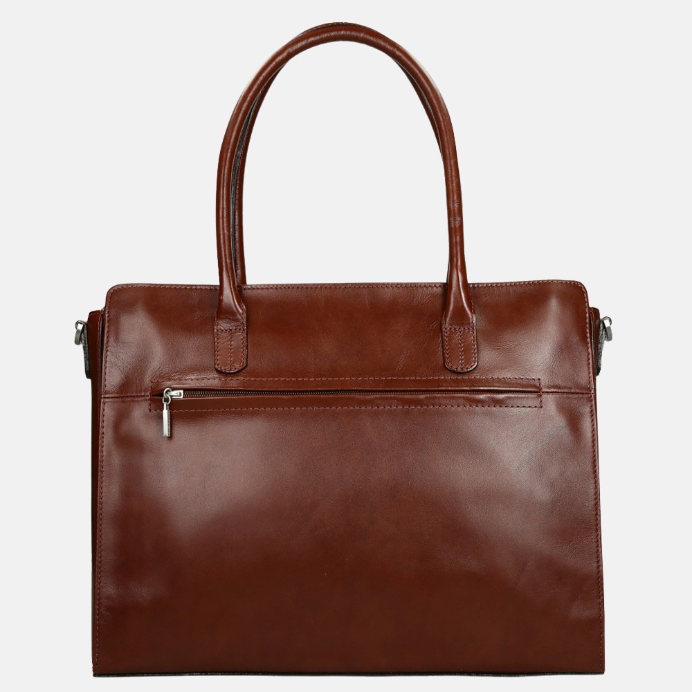 Claudio Ferrici Classico shopper 13.3 inch brown bij Duifhuizen