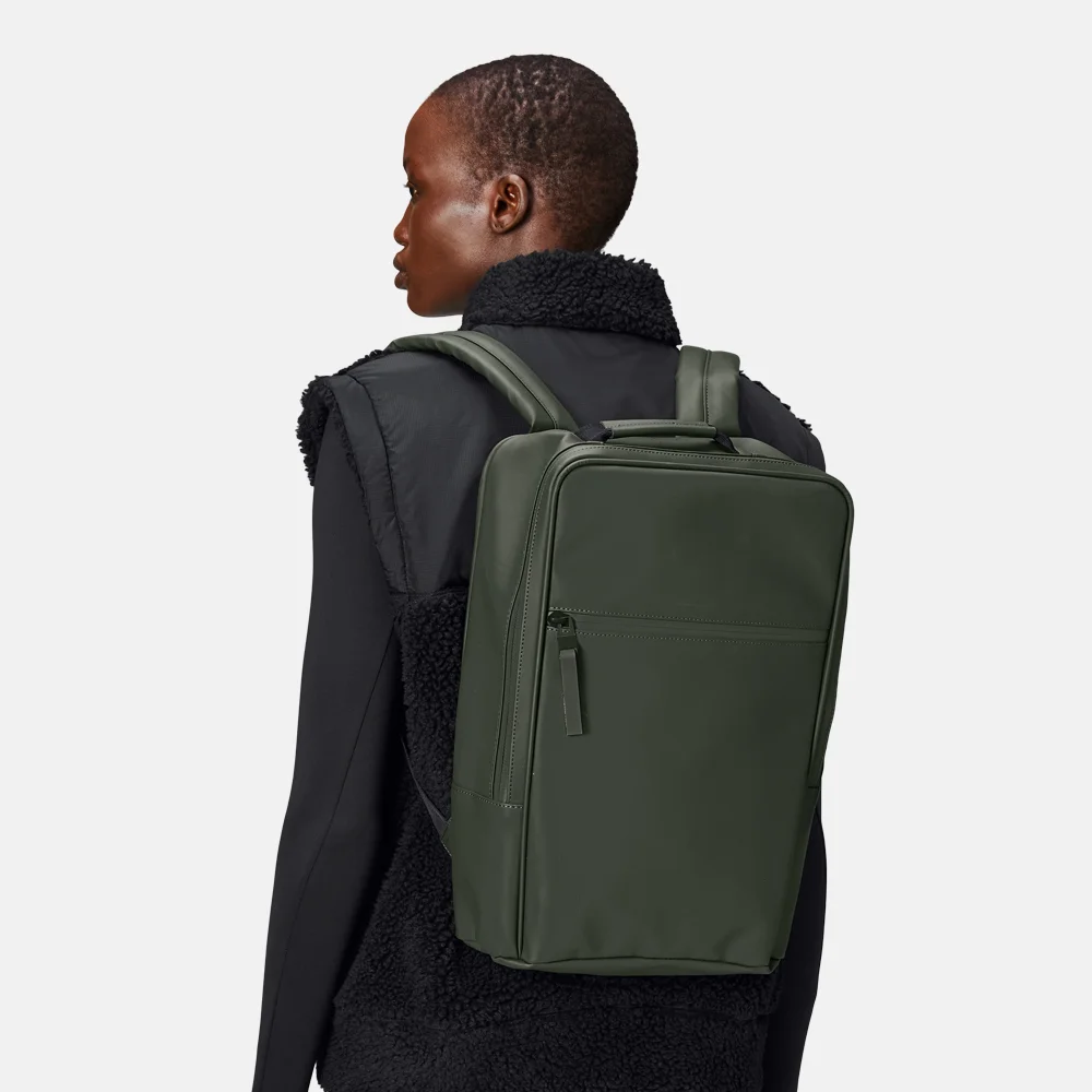Rains Book Backpack rugzak 13 inch green bij Duifhuizen
