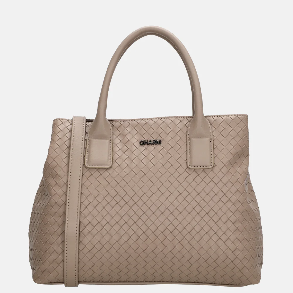 Charm London Mirabello handtas M taupe bij Duifhuizen