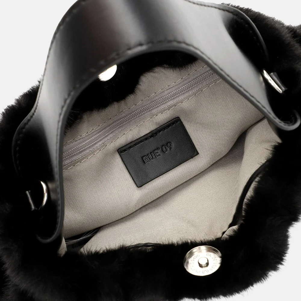 Emily & Noah faux fur handtas XS black bij Duifhuizen