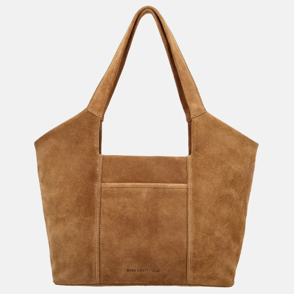 Hide & Stitches Brazos shopper L camel bij Duifhuizen