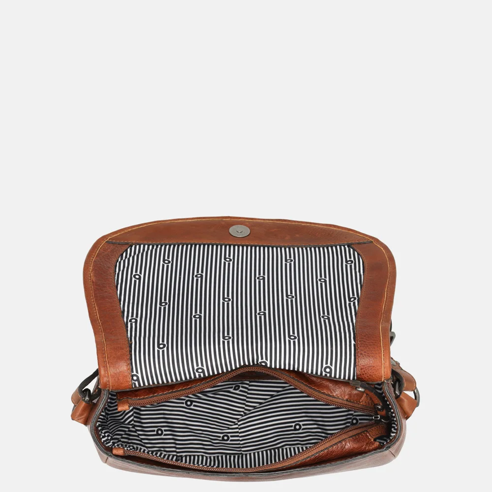 Berba Lucca saddle bag crossbody tas cognac bij Duifhuizen