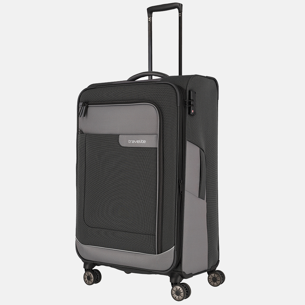 Travelite Viia koffer 77 cm anthracite bij Duifhuizen