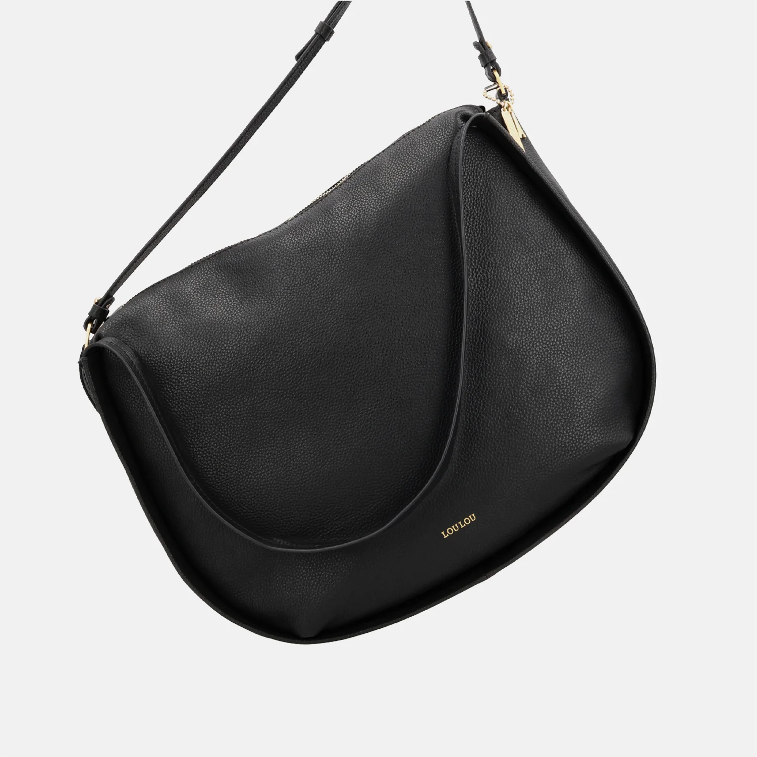 Loulou Essentiels Lou schoudertas black bij Duifhuizen