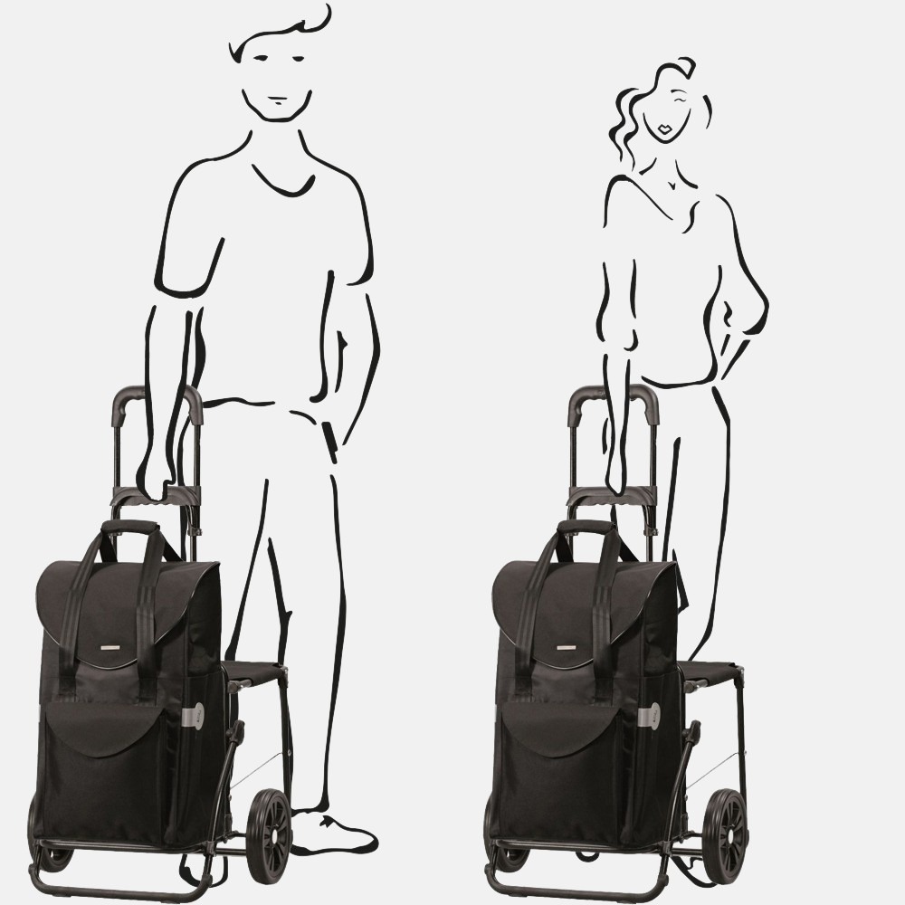 Andersen Komfort Shopper Senta Stoel boodschappentrolley zwart bij Duifhuizen