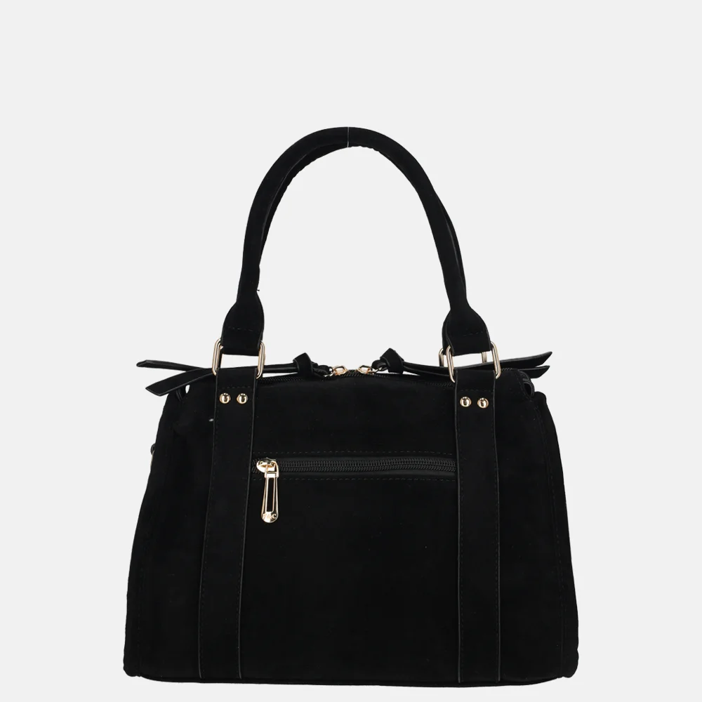 Flora & Co Suedine handtas noir bij Duifhuizen