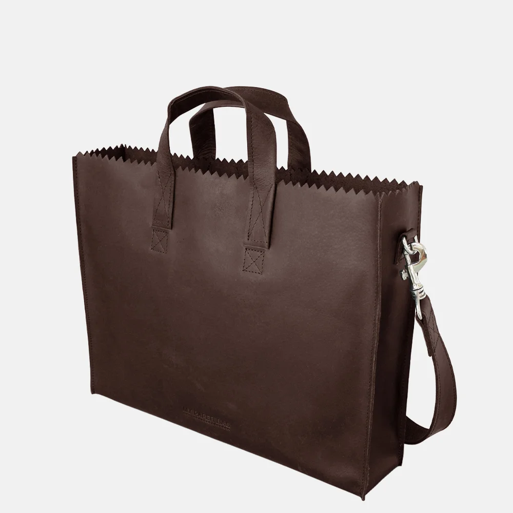 My paper bag workbag handtas shadow brown bij Duifhuizen