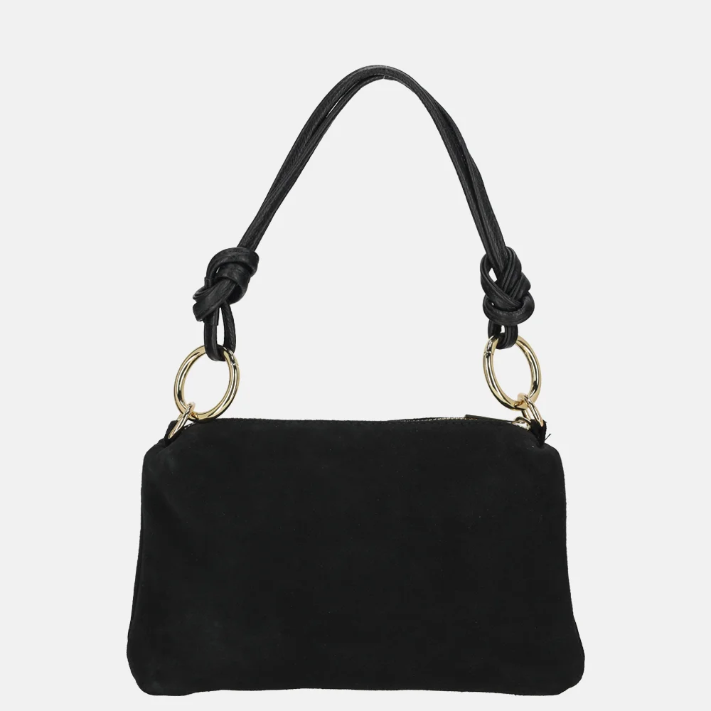 Charm London crossbody tas suede zwart bij Duifhuizen