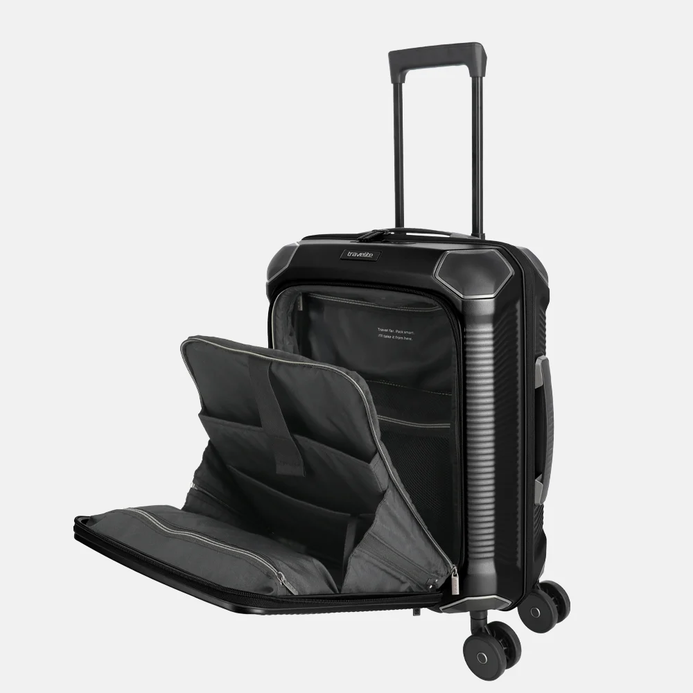 Travelite Millennium handbagage koffer 55 cm black bij Duifhuizen