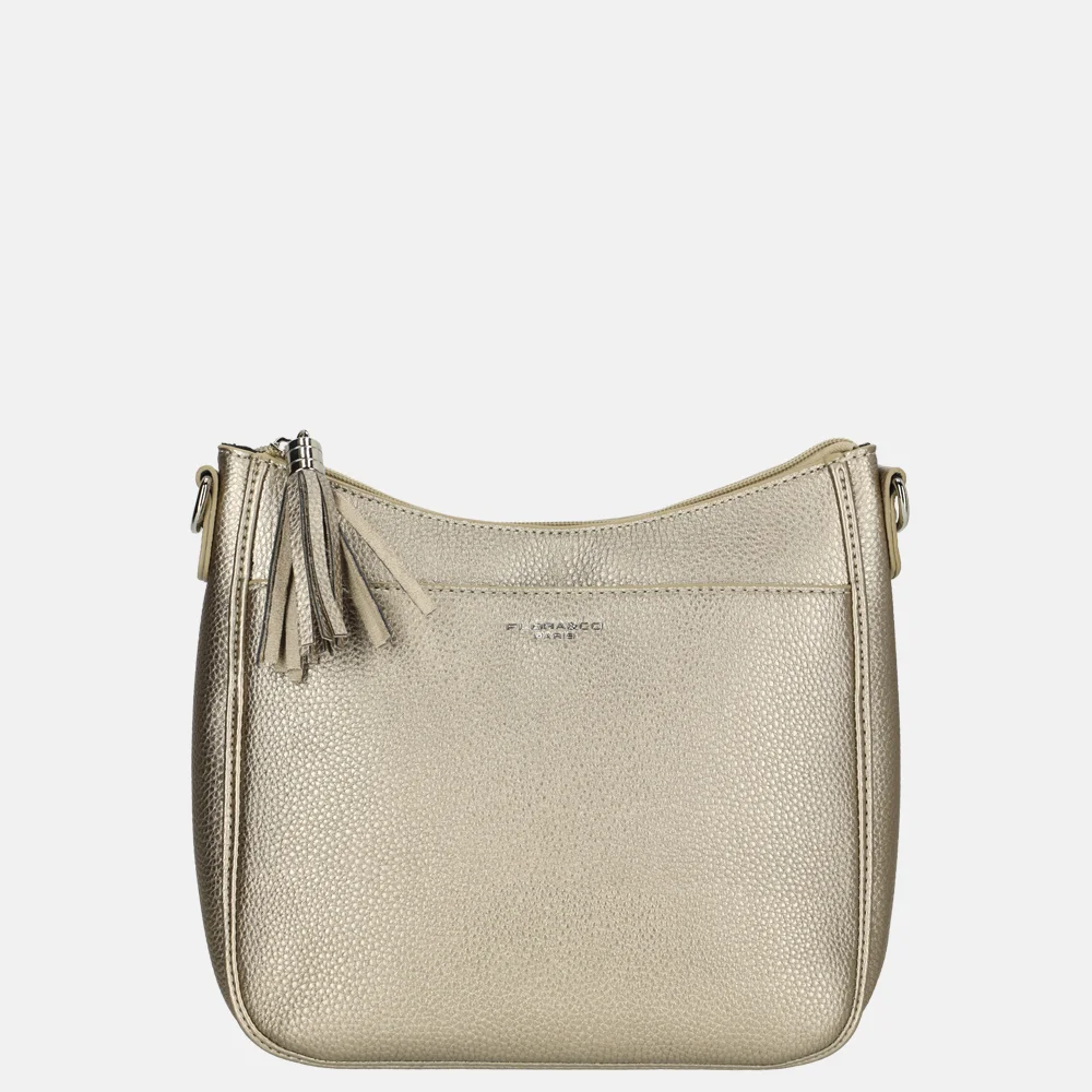 Flora & Co crossbody tas taupe metal bij Duifhuizen