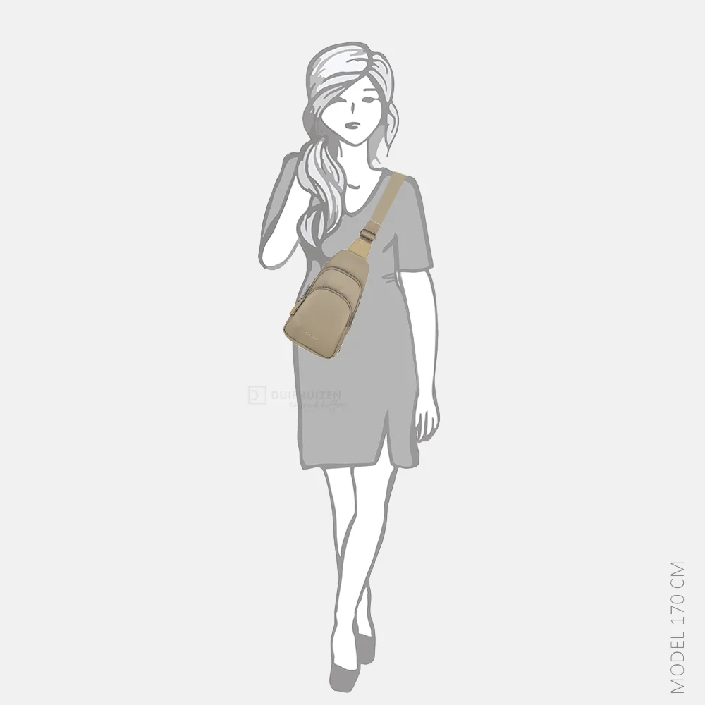 Enrico Benetti Caroline crossbody tas taupe bij Duifhuizen
