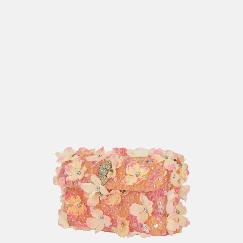Kurt Geiger Kensington schoudertas mini flower peach bij Duifhuizen