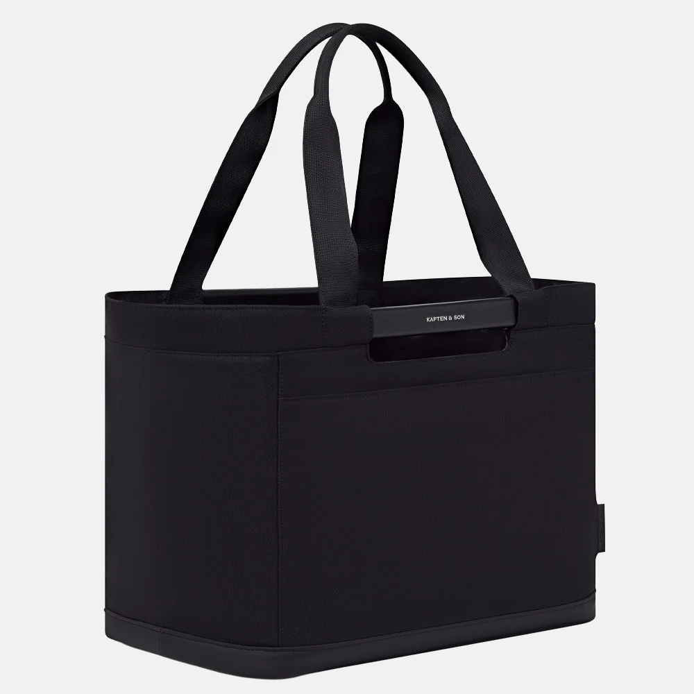 Kapten & Son Vaasa boodschappentas all black bij Duifhuizen