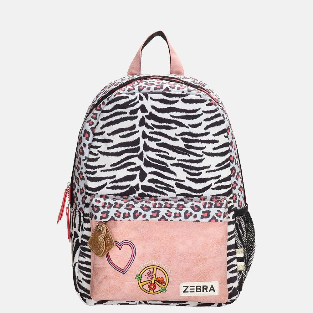 Zebra Trends tiger leopard kinderrugzak M panter wit/roze