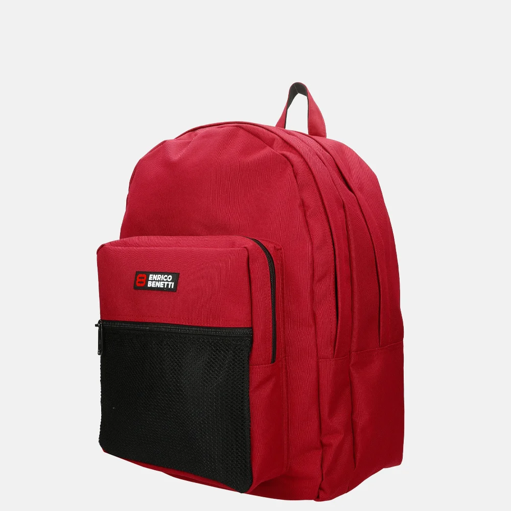 Enrico Benetti Amsterdam rugzak 16 inch rood bij Duifhuizen