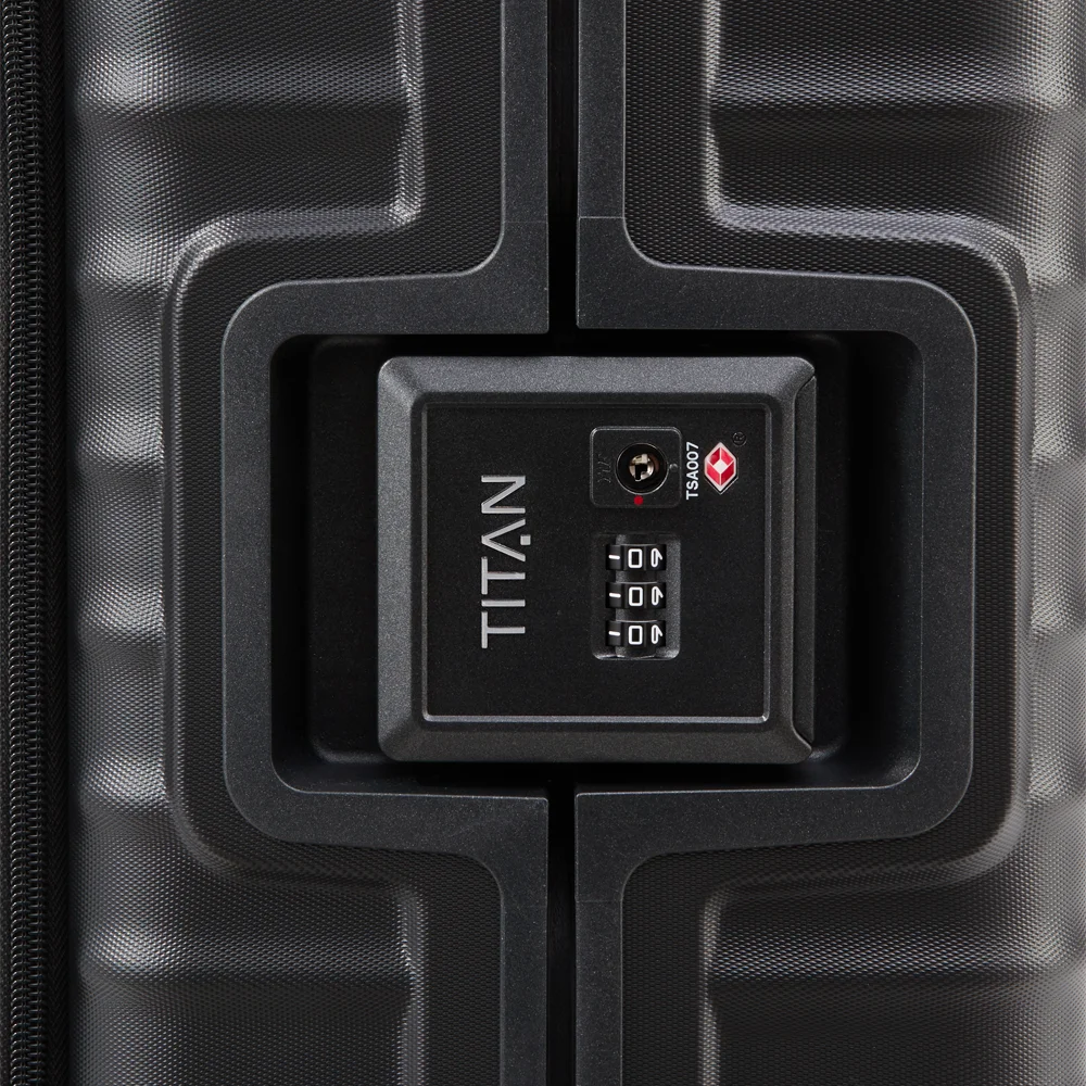 Titan Litron frame frontpocket handbagage koffer 55 cm black bij Duifhuizen