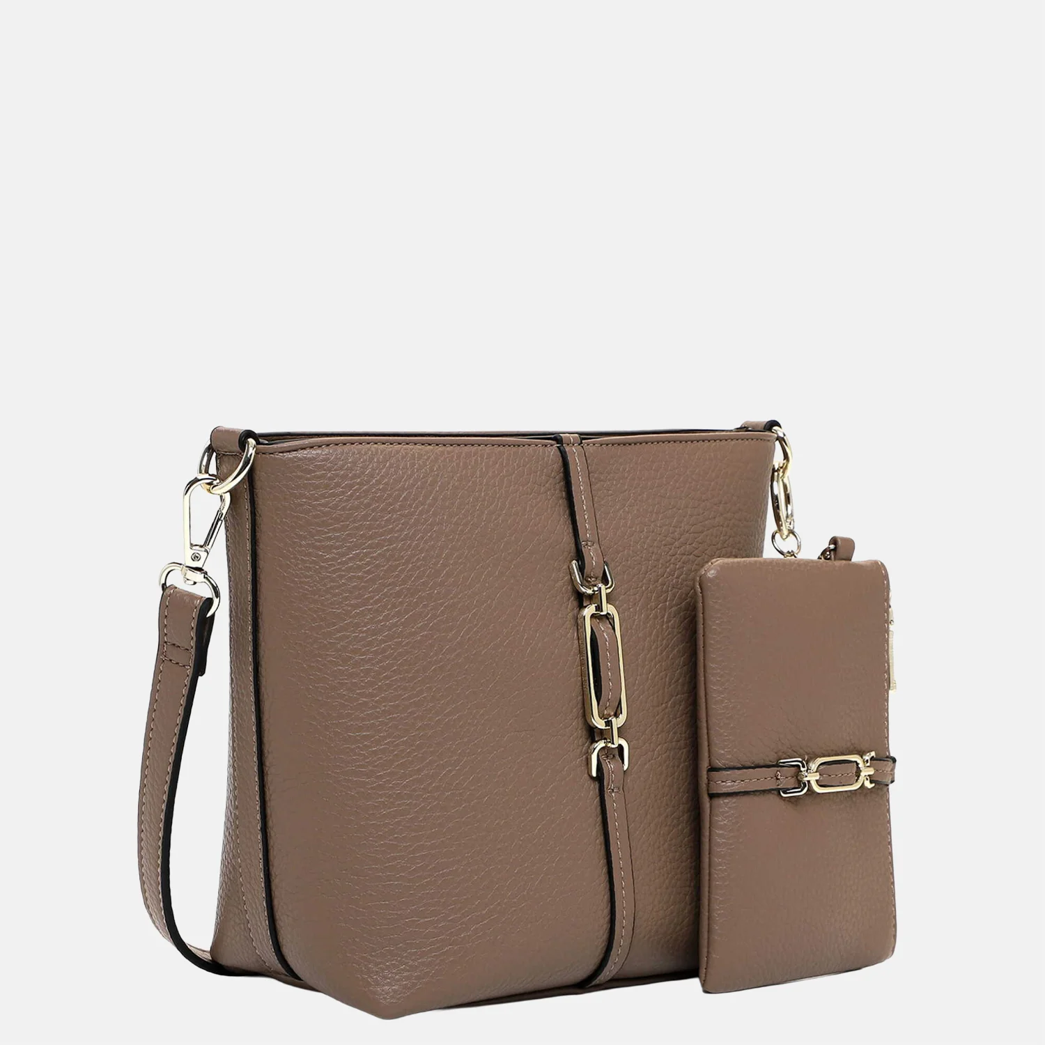 Emily & Noah Lewe crossbody tas taupe bij Duifhuizen