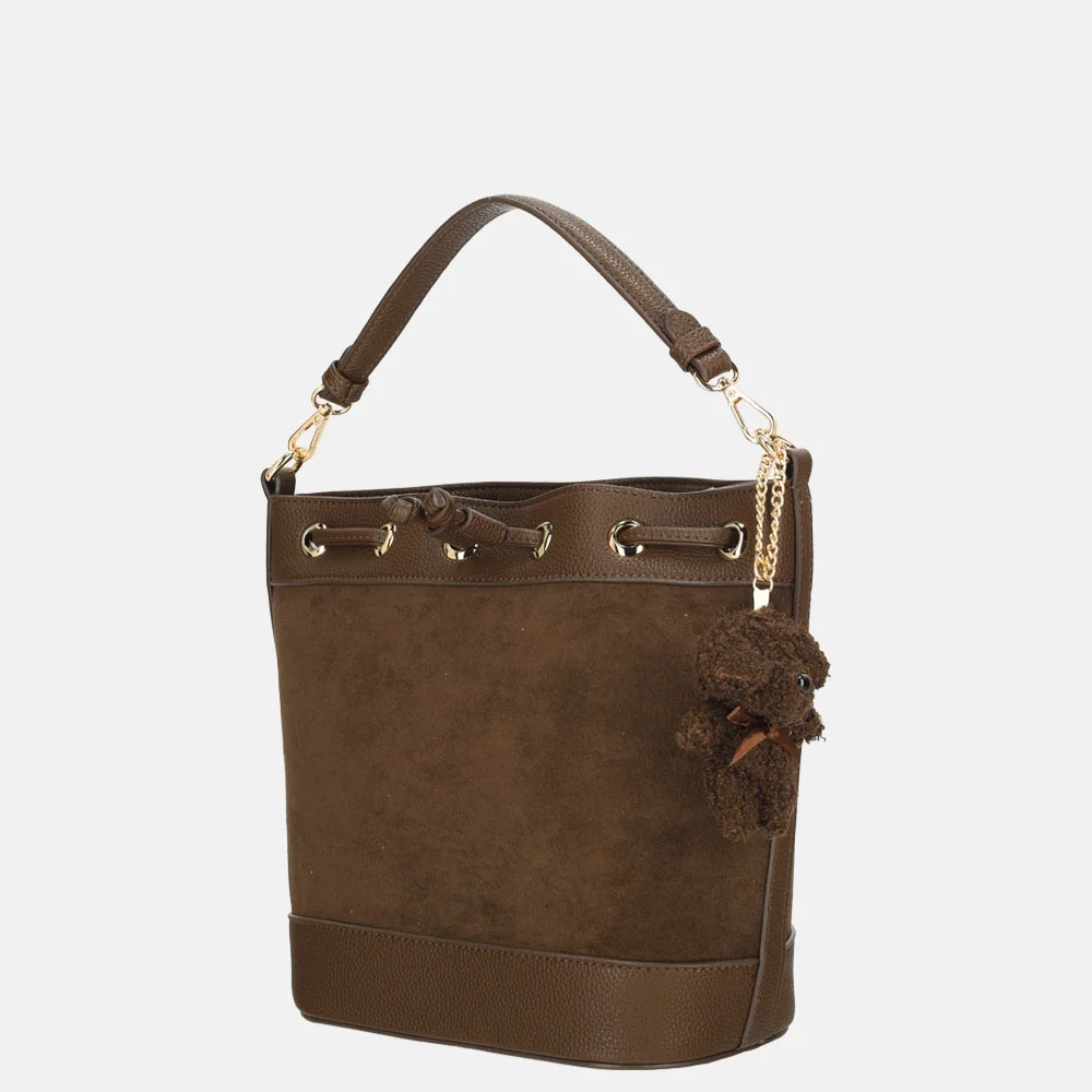 Firenze Reticule buideltas suedine coffee bij Duifhuizen