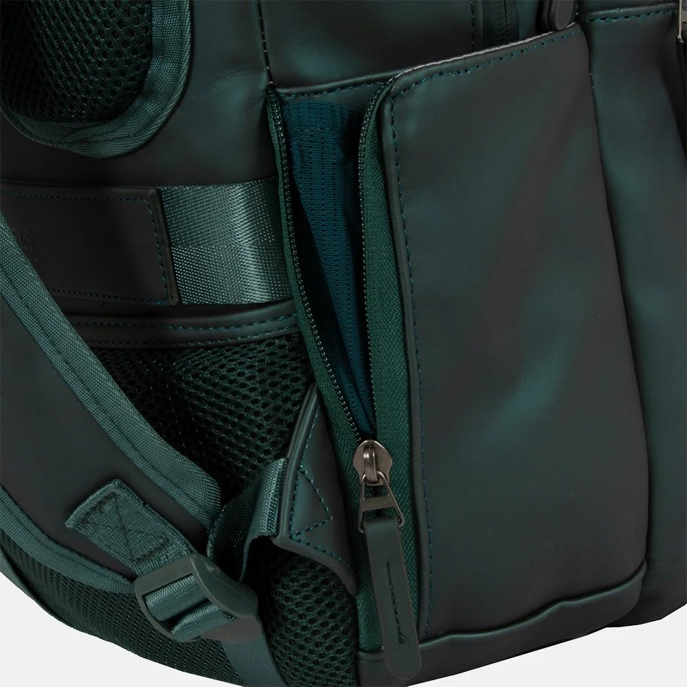 New Rebels William rugzak 15.6 inch metallic green bij Duifhuizen